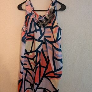 Vera Wang Multicolor Geometric Dress